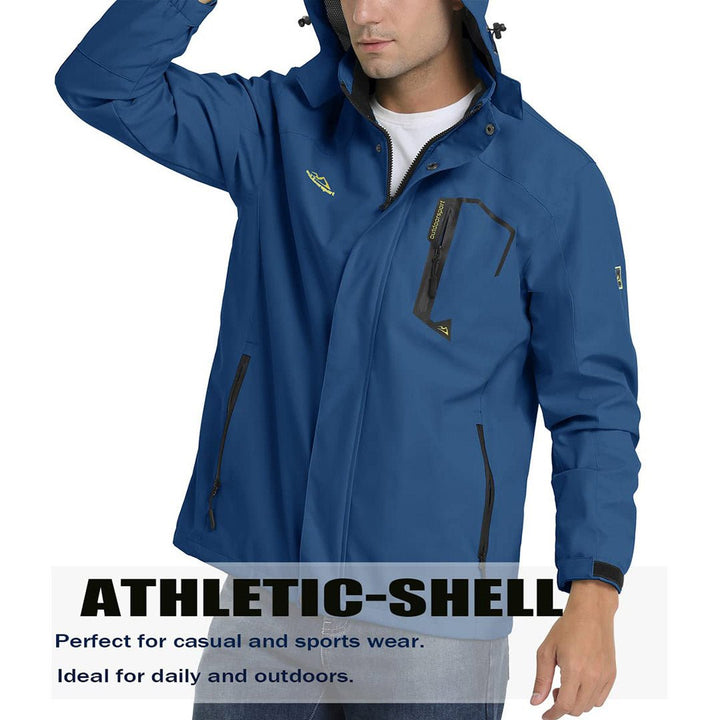 TACVASEN Men's Lightweight Waterproof Hooded Outdoor Hiking Jacket - Men's Jackets