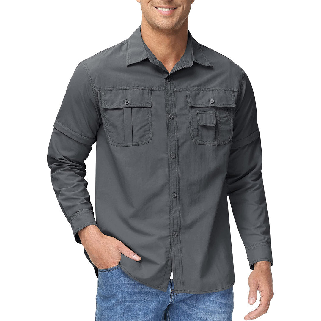 Quick-Dry Detachable Button-down Tactical Shirts - TACVASEN