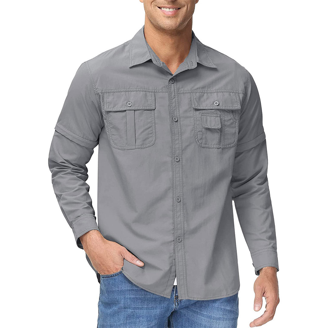 Quick-Dry Detachable Button-down Tactical Shirts - TACVASEN