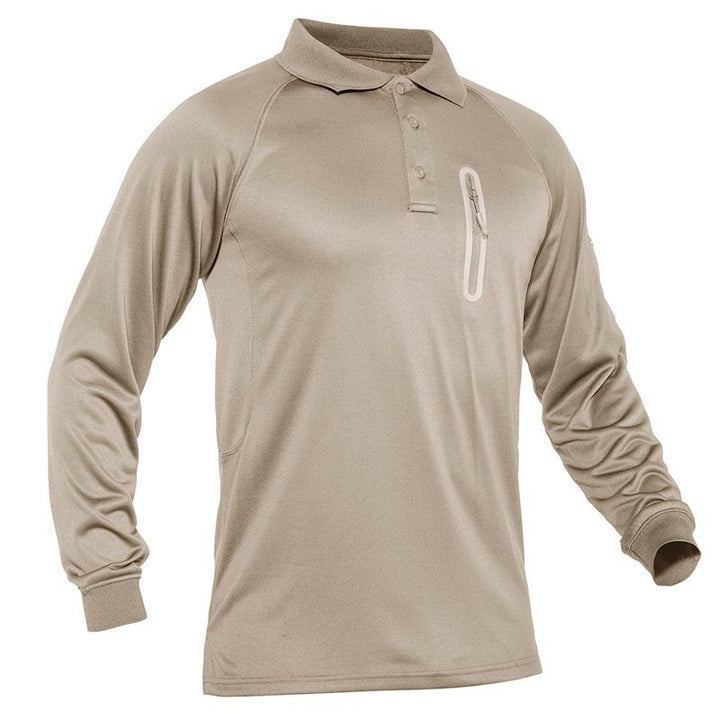 TACVASEN Quick-Dry Performance Long Sleeve Polo Shirt - Men's Polo Shirts