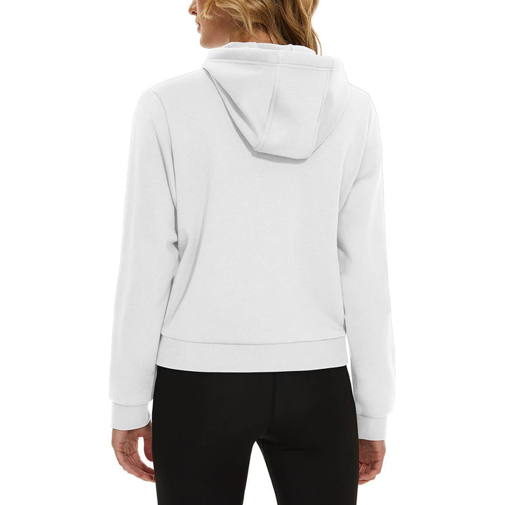 Women's Fleece Lined Full Zip Crop Tops Hoodies - Women's Jackets