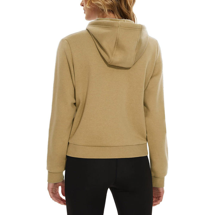 Women's Fleece Lined Full Zip Crop Tops Hoodies - Women's Jackets