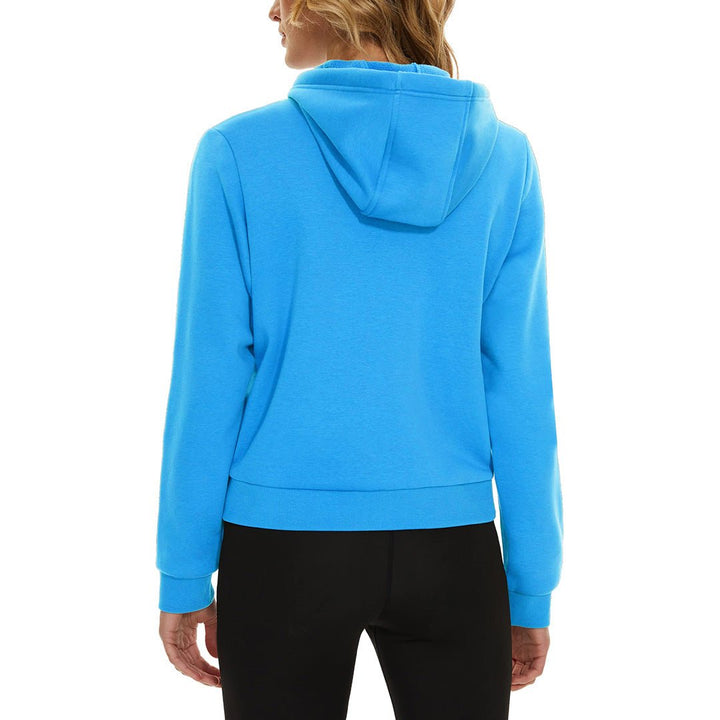 Women's Fleece Lined Full Zip Crop Tops Hoodies - Women's Jackets