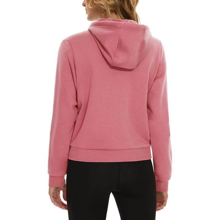 Women's Fleece Lined Full Zip Crop Tops Hoodies - Women's Jackets