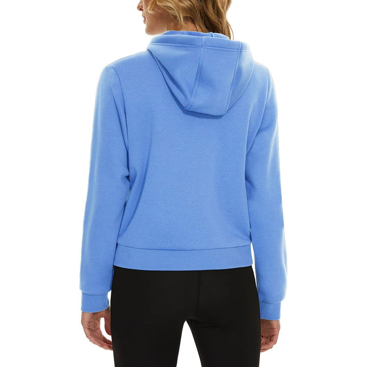 Women's Fleece Lined Full Zip Crop Tops Hoodies - Women's Jackets