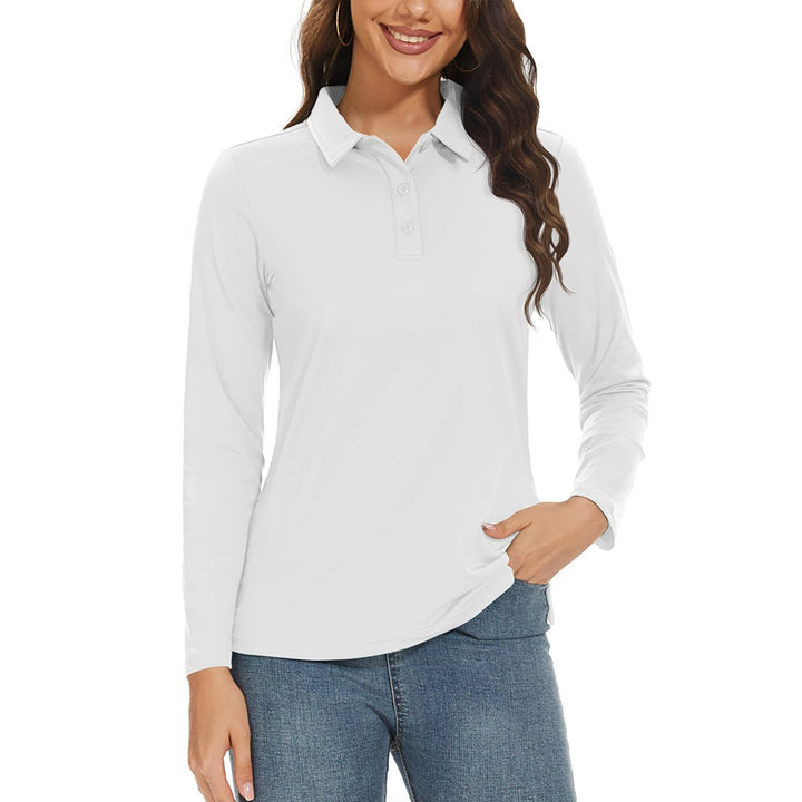 Women's Golf UPF 50+ Sun Protection 3-Button Quick Dry Long Sleeve Polo Shirts - Women's Shirts