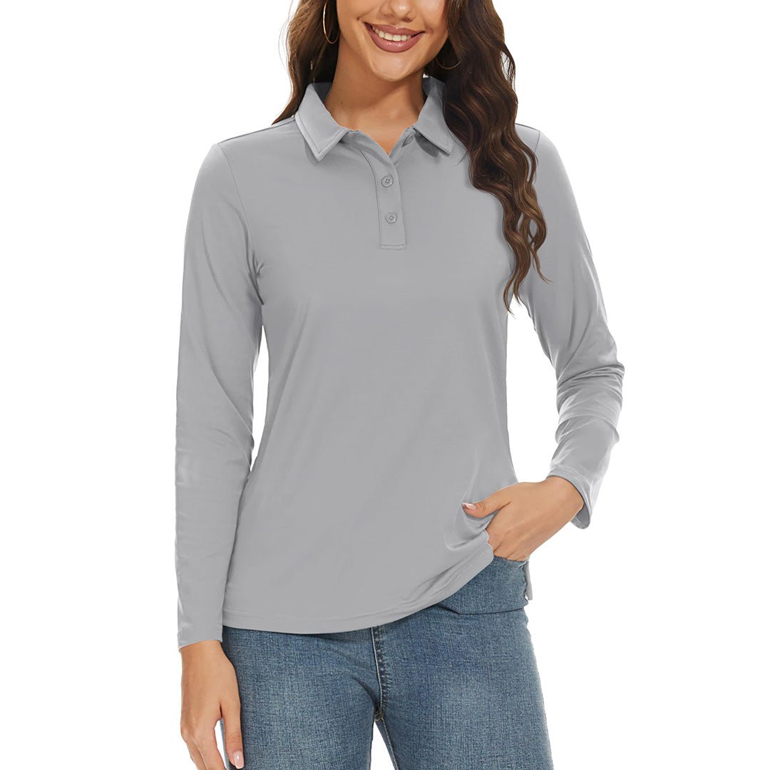 Ladies golf long sleeve polo shirts best sale