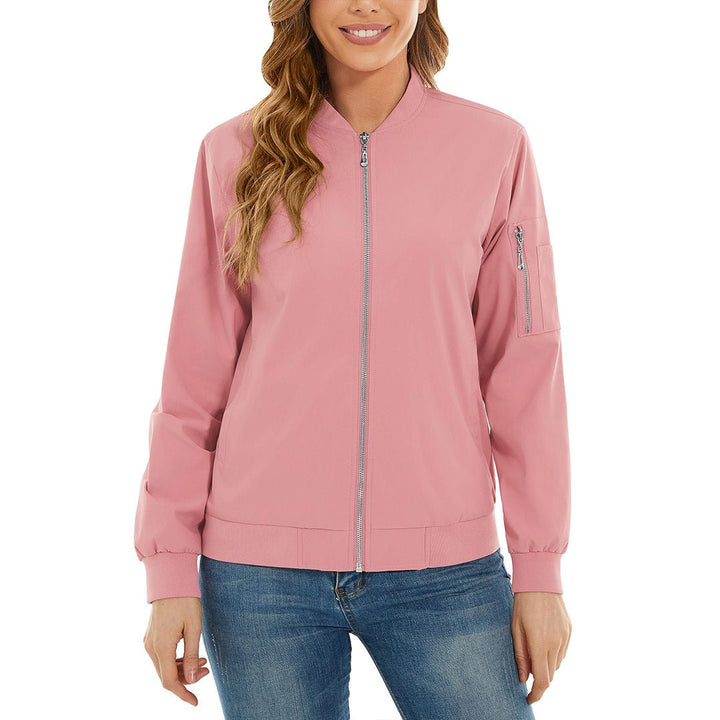 Women's Lightweight Casual Windbreaker Bomber Jackets - Women's Jackets