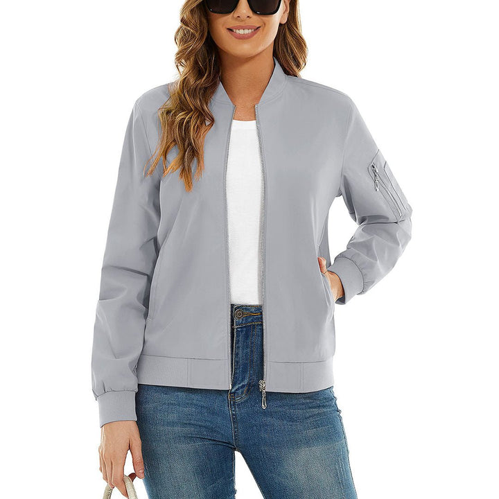 Women's Lightweight Casual Windbreaker Bomber Jackets - Women's Jackets