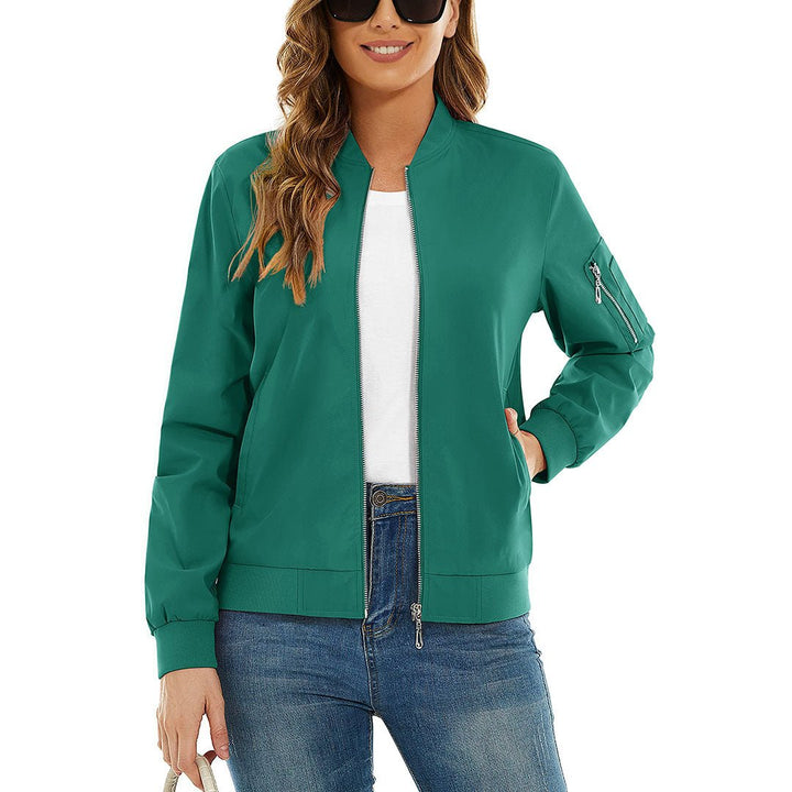 Women's Lightweight Casual Windbreaker Bomber Jackets - Women's Jackets