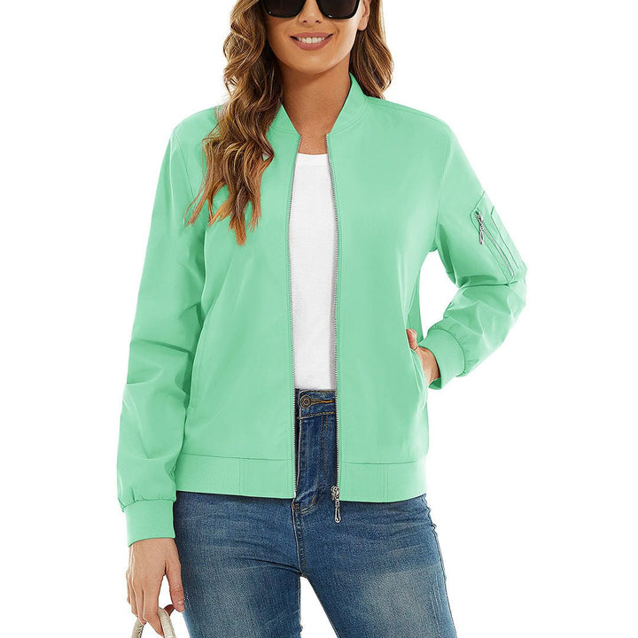 Women's Lightweight Casual Windbreaker Bomber Jackets - Women's Jackets