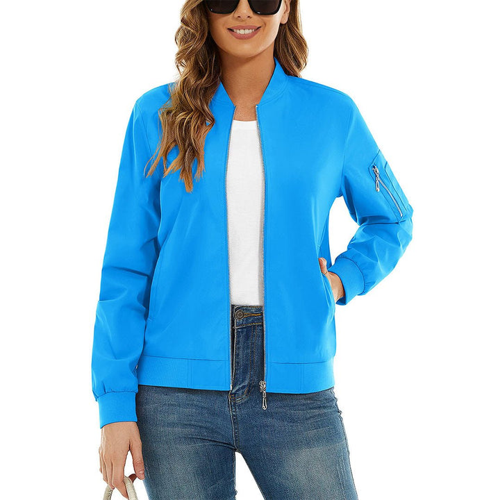 Women's Lightweight Casual Windbreaker Bomber Jackets - Women's Jackets