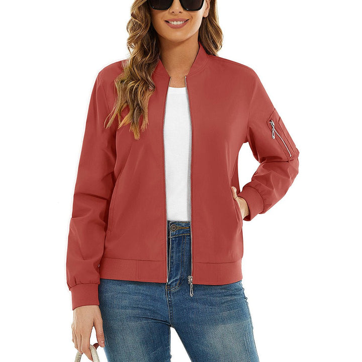 Women's Lightweight Casual Windbreaker Bomber Jackets - Women's Jackets