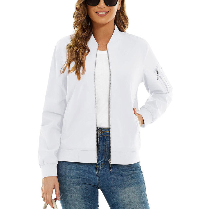 Women's Lightweight Casual Windbreaker Bomber Jackets - Women's Jackets