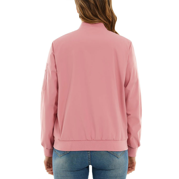 Women's Lightweight Casual Windbreaker Bomber Jackets - Women's Jackets