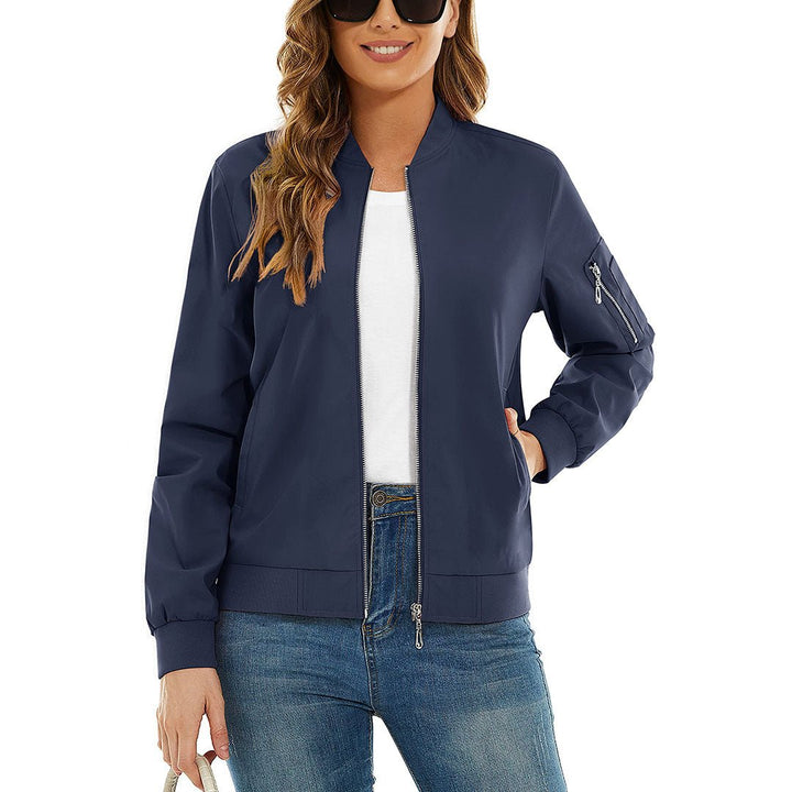 Women's Lightweight Casual Windbreaker Bomber Jackets - Women's Jackets