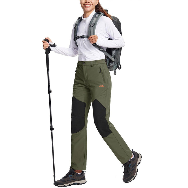 Women's Outdoor Windproof Fleece Lined Hiking Softshell Pants - Women's Pants