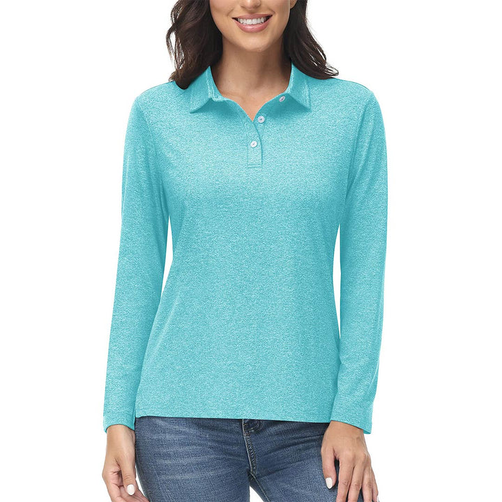 Women's Polo Shirt Long Sleeve Quick Dry UPF 50+ Sun Protection Shirts - Women's Shirts