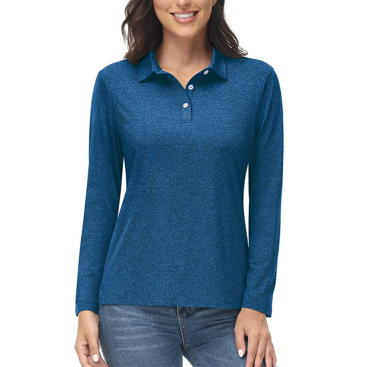 Women's Polo Shirt Long Sleeve Quick Dry UPF 50+ Sun Protection Shirts - Women's Shirts