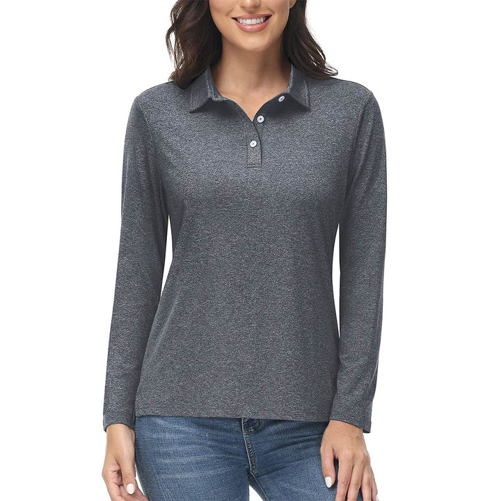 Women's Polo Shirt Long Sleeve Quick Dry UPF 50+ Sun Protection Shirts - Women's Shirts