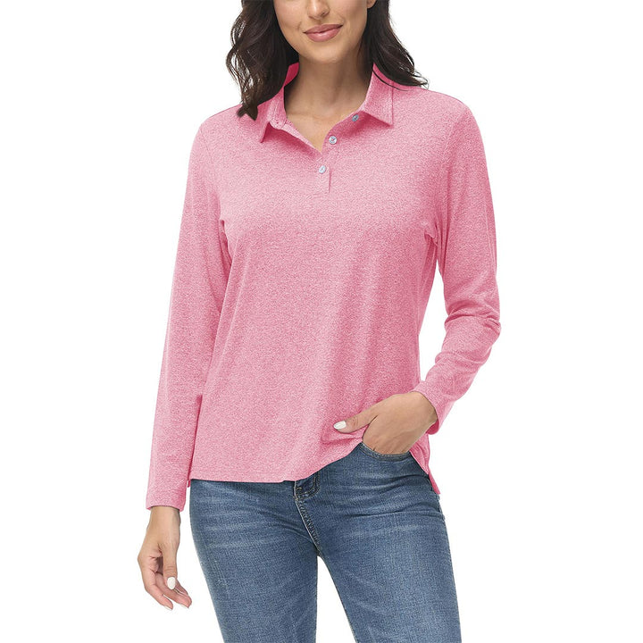 Women's Polo Shirt Long Sleeve Quick Dry UPF 50+ Sun Protection Shirts - Women's Shirts