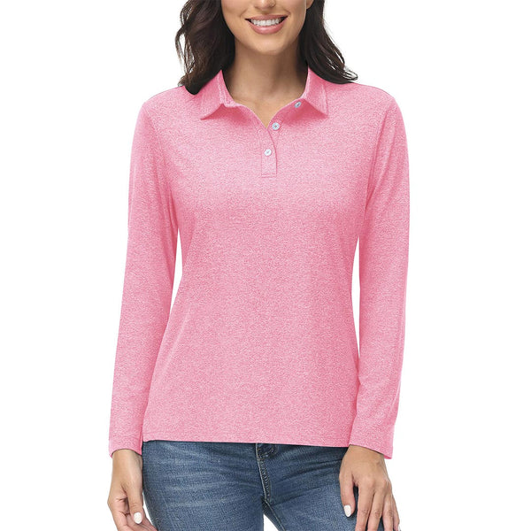 Women's Polo Shirt Long Sleeve Quick Dry UPF 50+ Sun Protection Shirts - Women's Shirts