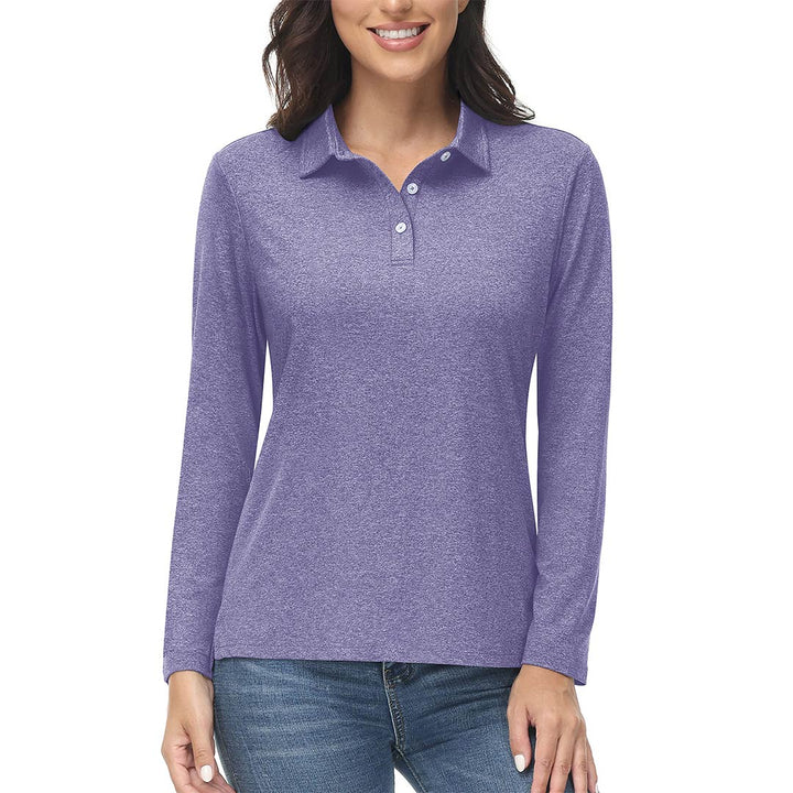 Women's Polo Shirt Long Sleeve Quick Dry UPF 50+ Sun Protection Shirts - Women's Shirts