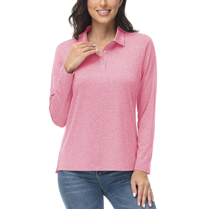 Women's Polo Shirt Long Sleeve Quick Dry UPF 50+ Sun Protection Shirts - Women's Shirts