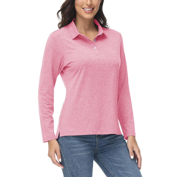 Women's Polo Shirt Long Sleeve Quick Dry UPF 50+ Sun Protection Shirts - Women's Shirts