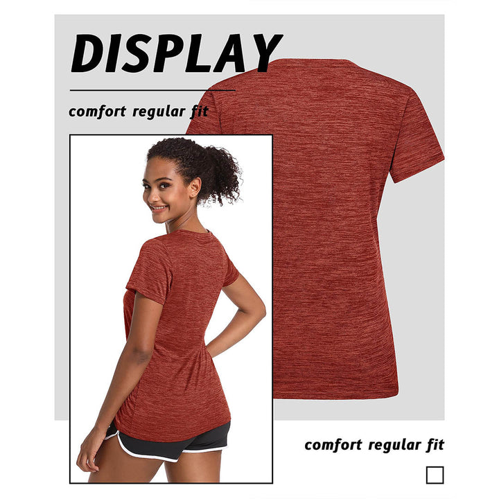 Women's Quick Dry Athletic V-Neck Yoga Gym T-shirts - Women's Shirts