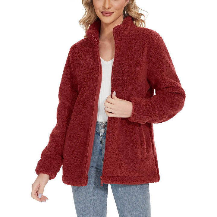 Women's Sherpa Fleece Full Zip Fuzzy Jackets - Women's Jackets