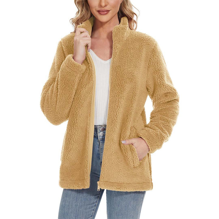 Women's Sherpa Fleece Full Zip Fuzzy Jackets - Women's Jackets