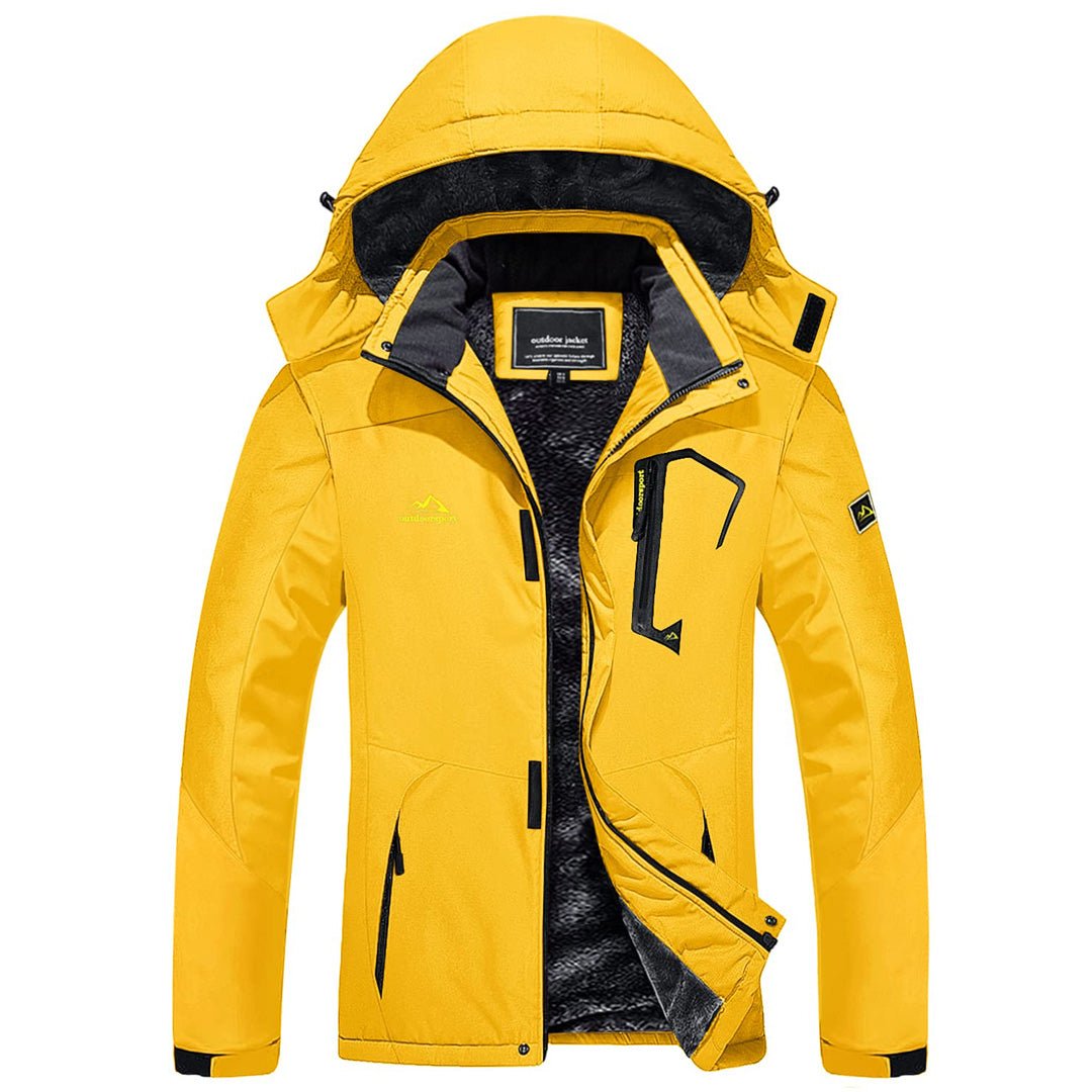 Aayomet Coats For Women Women's Waterproof Ski Jacket Warm Winter Snow Coat  Mountain Windbreaker Hooded Raincoat Jacket,Yellow XL 