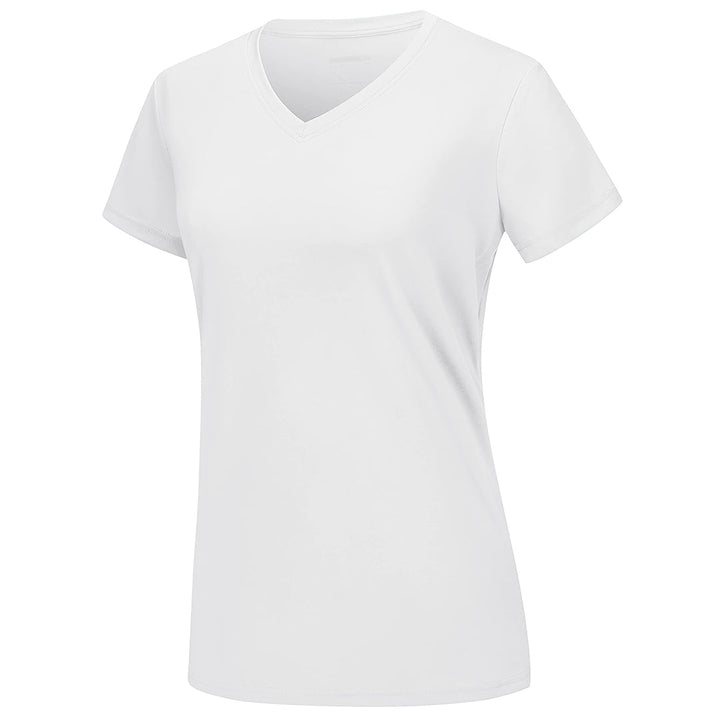 Women's UPF 50+ Sun Protection V-Neck Quick Dry Short Sleeve T-shirts -