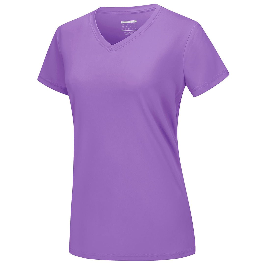 Women's UPF 50+ Sun Protection V-Neck Quick Dry Short Sleeve