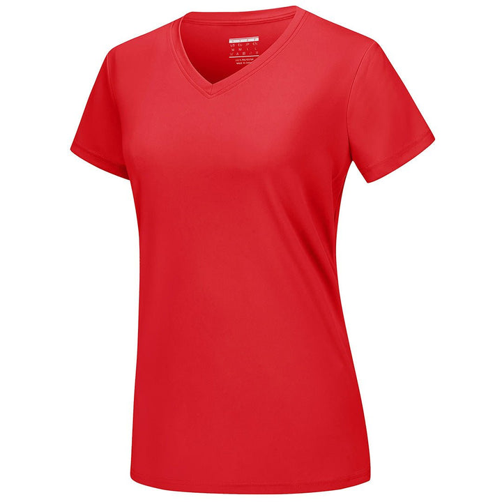 Women's UPF 50+ Sun Protection V-Neck Quick Dry Short Sleeve T-shirts -