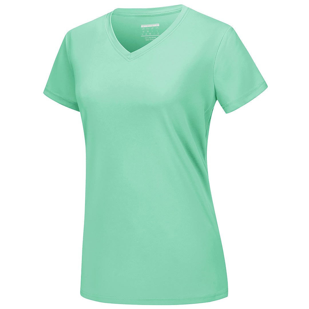 Women's UPF 50+ Sun Protection V-Neck Quick Dry Short Sleeve T-shirts