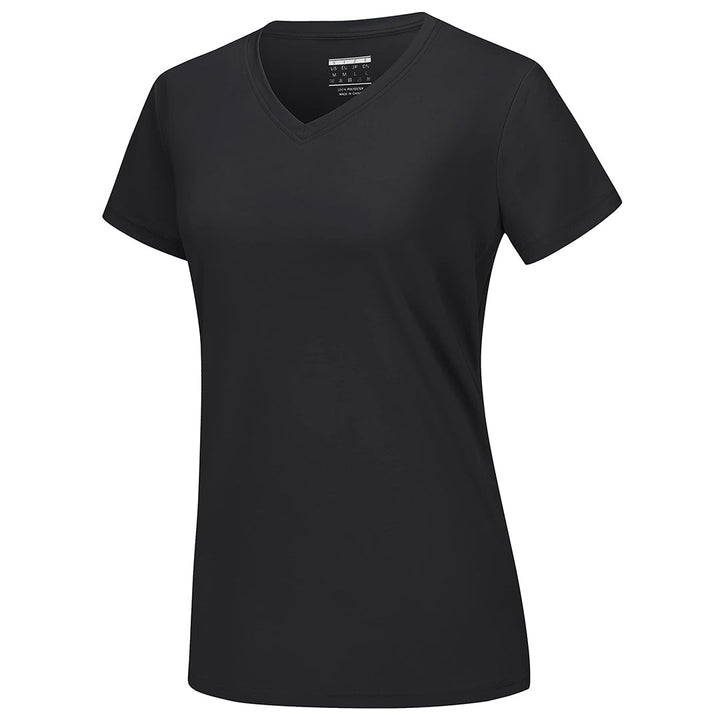 Women's UPF 50+ Sun Protection V-Neck Quick Dry Short Sleeve T-shirts -