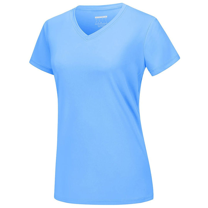 Women's UPF 50+ Sun Protection V-Neck Quick Dry Short Sleeve T-shirts -