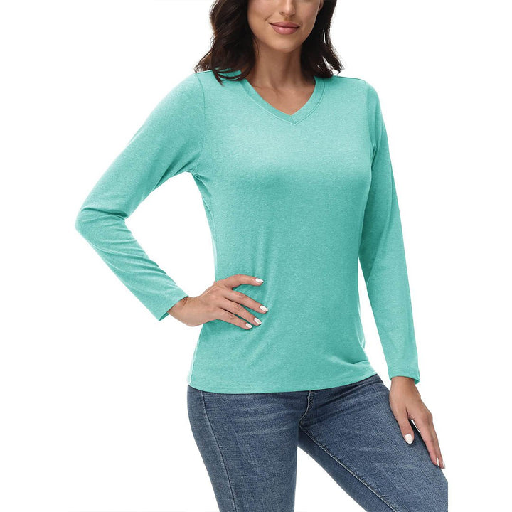 Women's V-Neck Sun Shirts UPF 50+ Long Sleeve T-Shirts - Women's Shirts