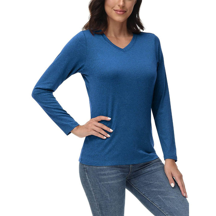 Women's V-Neck Sun Shirts UPF 50+ Long Sleeve T-Shirts - Women's Shirts