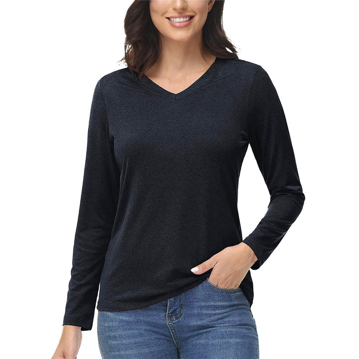 Women's V-Neck Sun Shirts UPF 50+ Long Sleeve T-Shirts - Women's Shirts