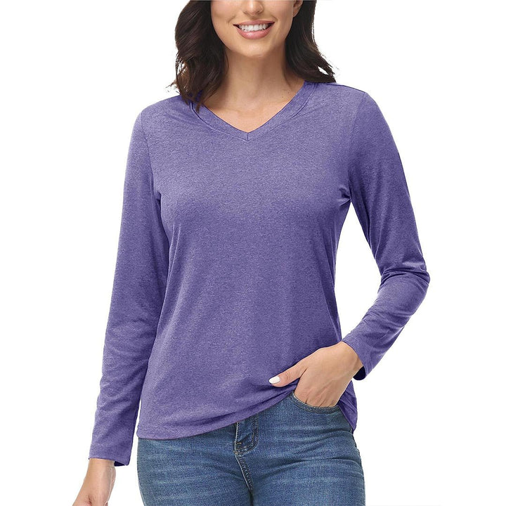 Women's V-Neck Sun Shirts UPF 50+ Long Sleeve T-Shirts - Women's Shirts