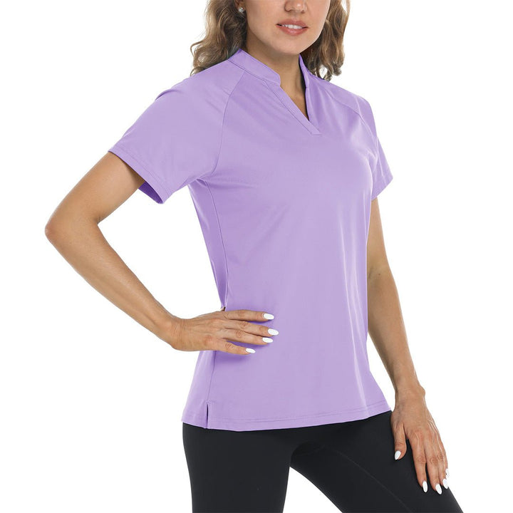 Women's V Neck UPF 50+ Sun Protection Quick Dry Golf Polo Shirts - Women's Shirts