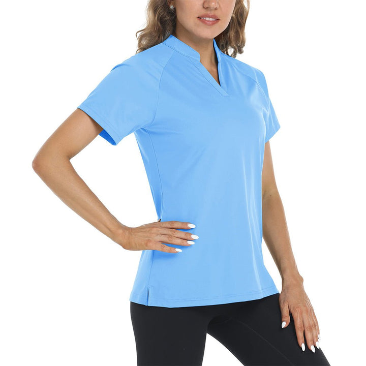 Women's V Neck UPF 50+ Sun Protection Quick Dry Golf Polo Shirts - Women's Shirts