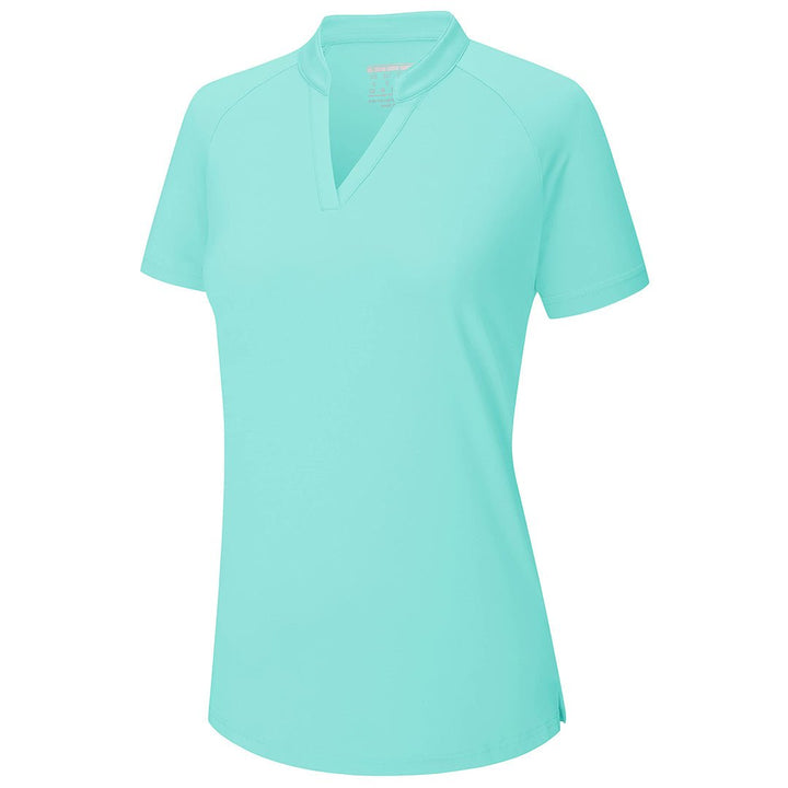 Women's V Neck UPF 50+ Sun Protection Quick Dry Golf Polo Shirts - Women's Shirts