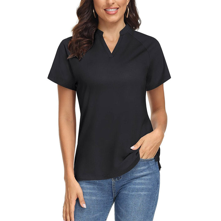 Women's V Neck UPF 50+ Sun Protection Quick Dry Golf Polo Shirts - Women's Shirts