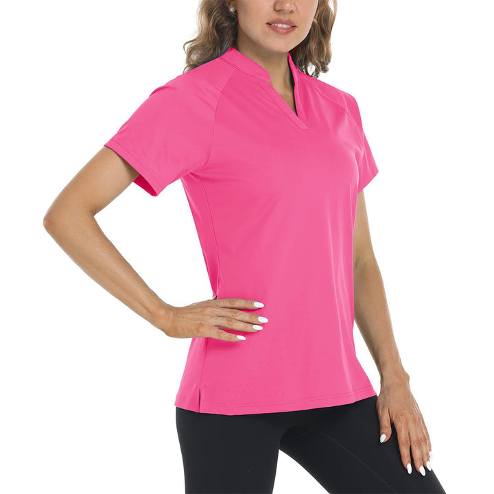 Women's V Neck UPF 50+ Sun Protection Quick Dry Golf Polo Shirts - Women's Shirts