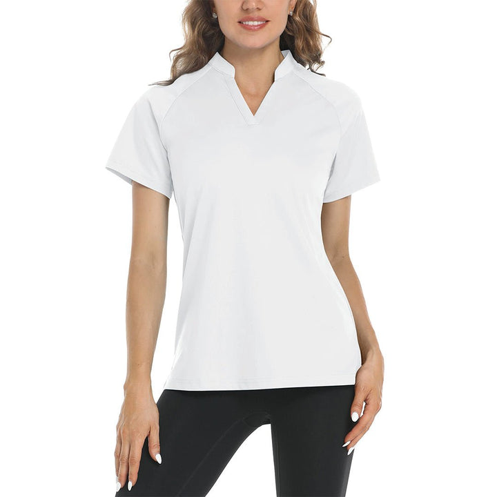 Women's V Neck UPF 50+ Sun Protection Quick Dry Golf Polo Shirts - Women's Shirts