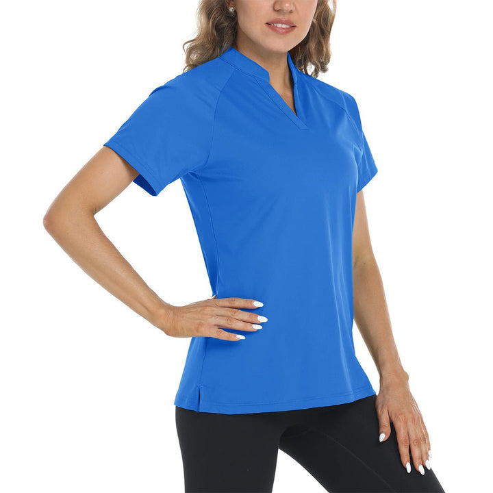 Women's V Neck UPF 50+ Sun Protection Quick Dry Golf Polo Shirts - Women's Shirts